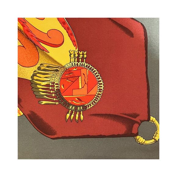 Pre Loved Hermes Silk Scarf with Sun Design in Canvas Material - Picture 2 of 8